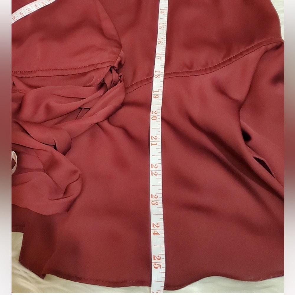 L’ academie Deep burgundy Wrap Blouse - Picture 8 of 9